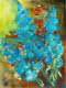 Rittersporn, 60x80 cm, Mischtechnik
