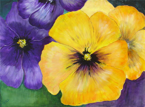 Stiefm�tterchen, 60x80 cm, Acryl