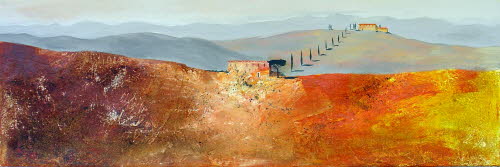 Toscana 02, 40x120 cm, Mischtechnikl