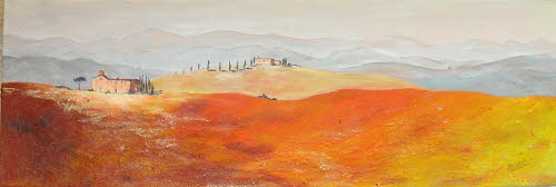 Toscana 03, 40x120 cm, Mischtechnik