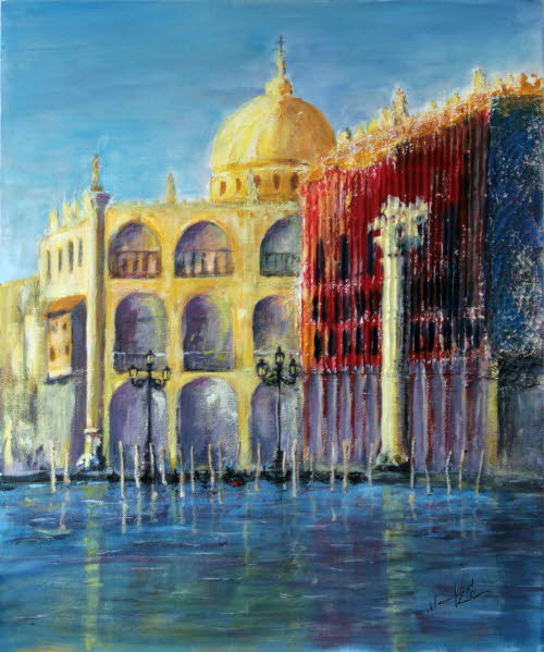 Venedig, Dogenpalast, 50x60 cm, Mischtechnik