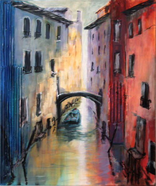 Venedig, Kanal, 50x60 cm, Mischtechnik
